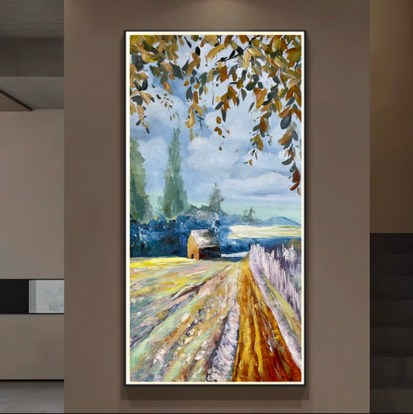 the way home-hand painted acrylic painting with frame