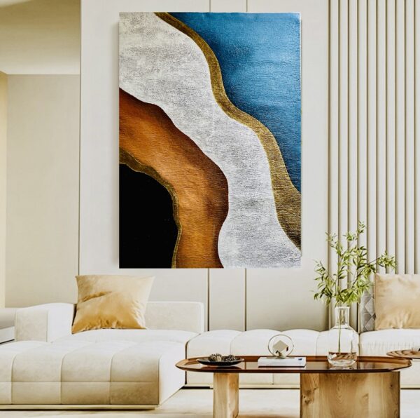 waves of creation-hand painted oil painting with frame