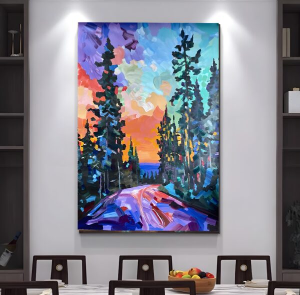 Twilight Road-hand painted acrylic painting with frame